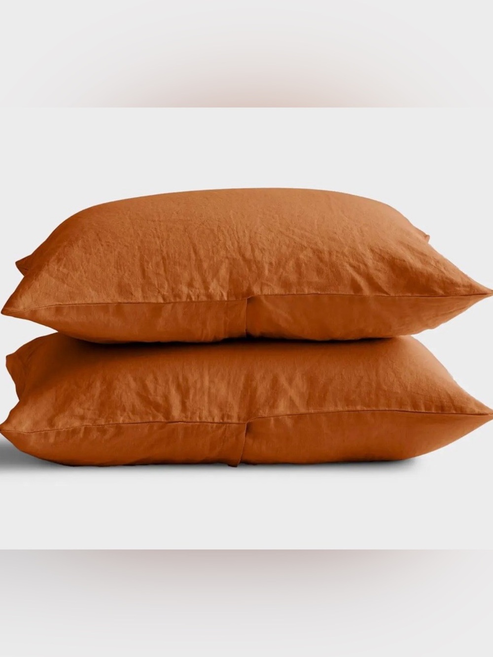 BRAND NEW Quince European Linen Sham Set, Standard (Terracotta)